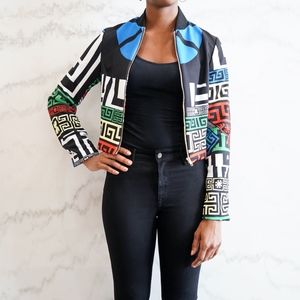 The Abstract Print Crop Jacket